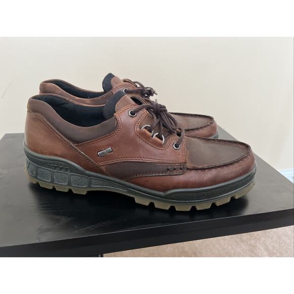 Ecco Track 25 Low Goretex GTX Bison Brown Leather Hiking Waterproof Shoe size 48 - Picture 1 of 12
